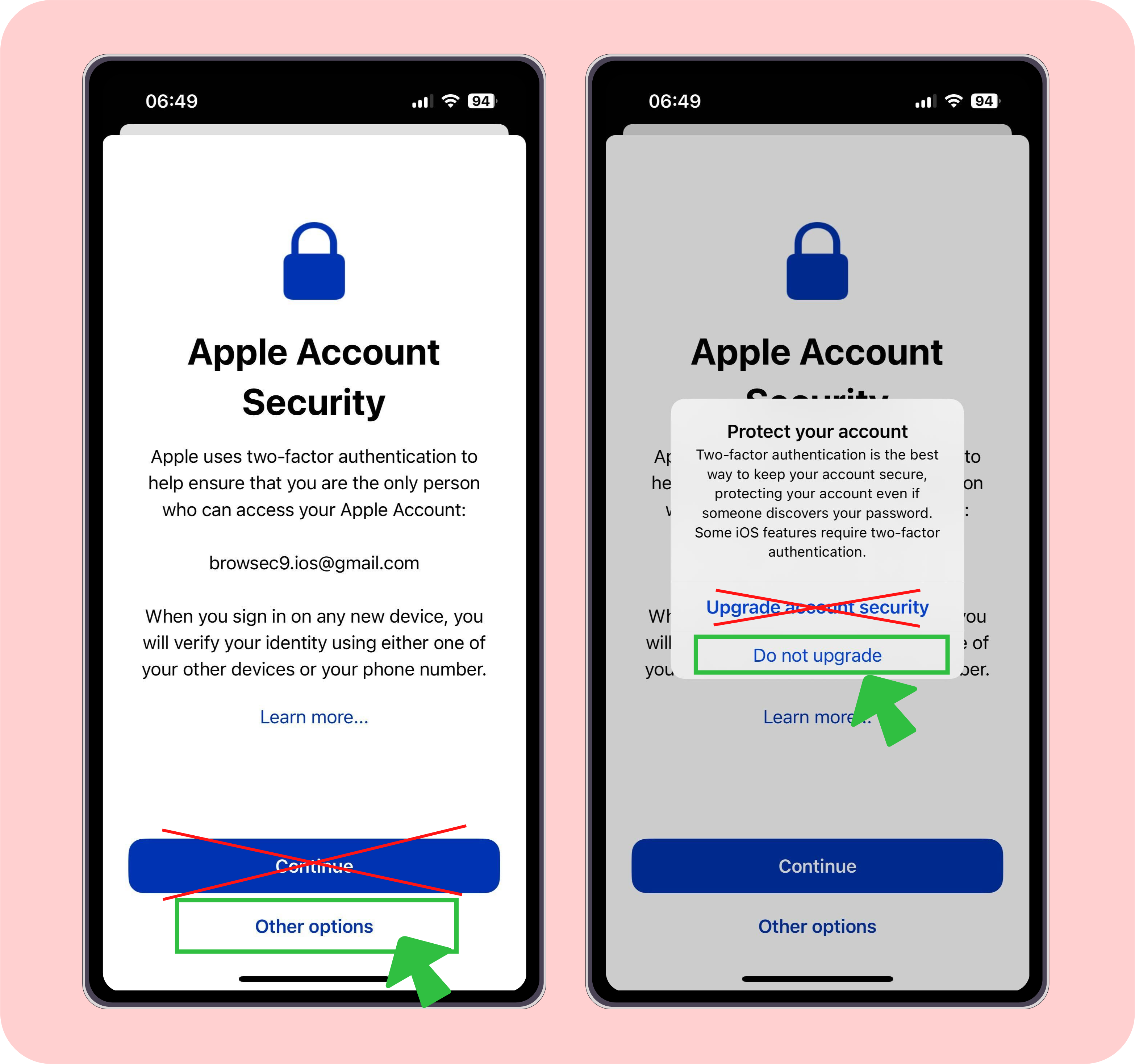 Отказ от двухфакторной авторизации