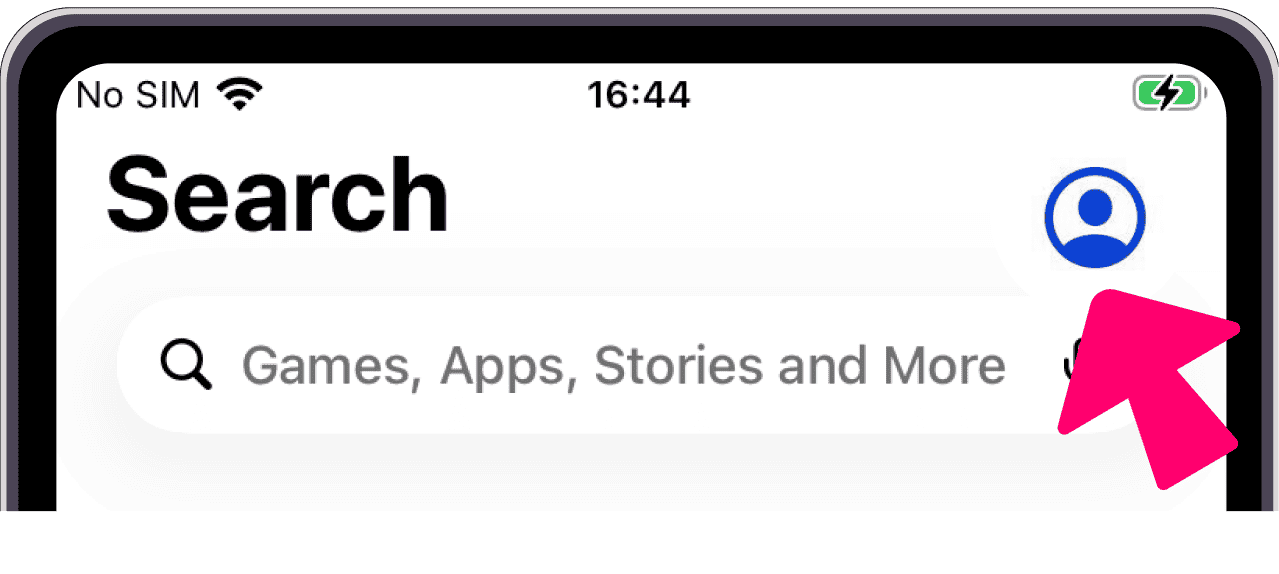 Кнопка профиля в App Store